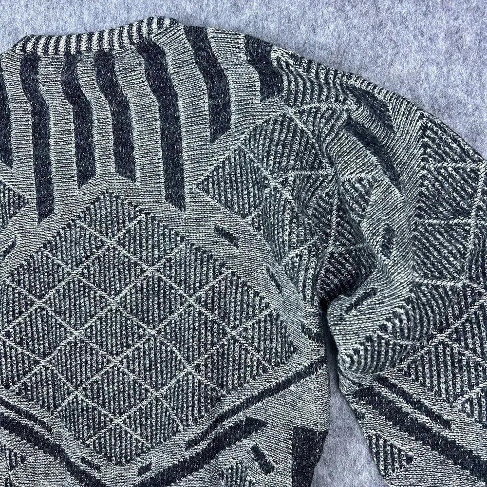 Vtg Limited Editions By Expressions Mens Sweater Gray Wool Made in Italy 90 Sz L